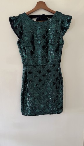 Zara green sequin mini dress - sequin,
