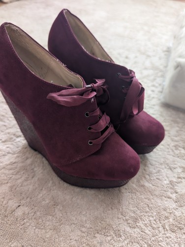 Burgundy suede platform faith - burgundy,