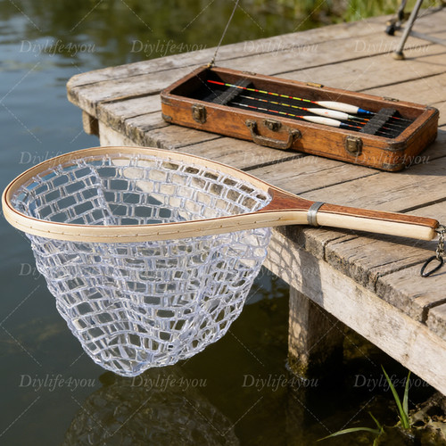 Fly fishing landing net wooden - fly,