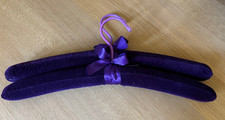 2 Purple Padded Coat Hangers