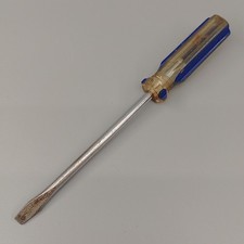 Vintage Flat Head Screwdriver 25 cm Long Blue & Clear Acetate Handle Woodworking