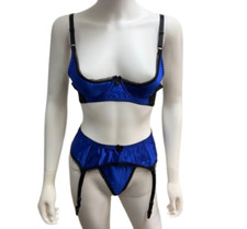 Ladies Sexy Blue Satin 1/4 Cup