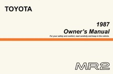 1987 Toyota MR2 Owners Manual