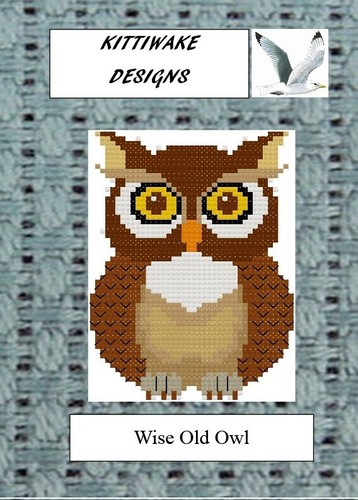 Wise old owl cross stitch - owl, kit