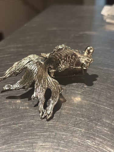 Vintage metal fantail goldfish - vintage,