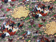 Makower 862 Crowded Hens And Chicks 100% Cotton Fabric