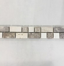 Cremona Natural Stone Brick Mosaic Border 50x225mm Wall Tiles