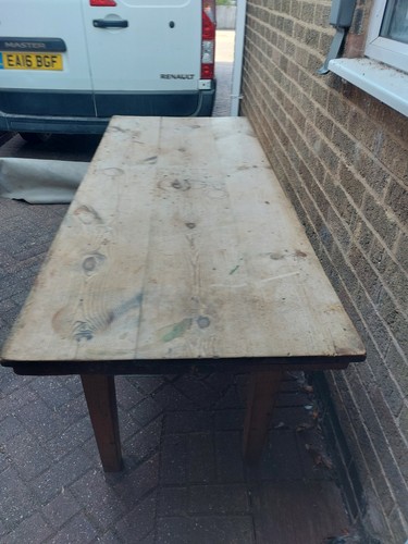 Antique pine kitchen table - antique,