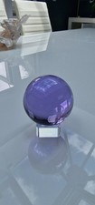 Spherical Purple Glass Orniment With Stand
