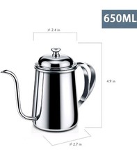 Pour Over Gooseneck Spout Coffee Drip Kettle Stainless Steel Tea Pot with Lid 