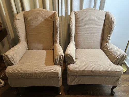 Wingback chair slip covers - chair,