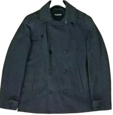 Peacocks, Double Breasted Men's Coat, Size Large, Grey, Fashion Clothing 