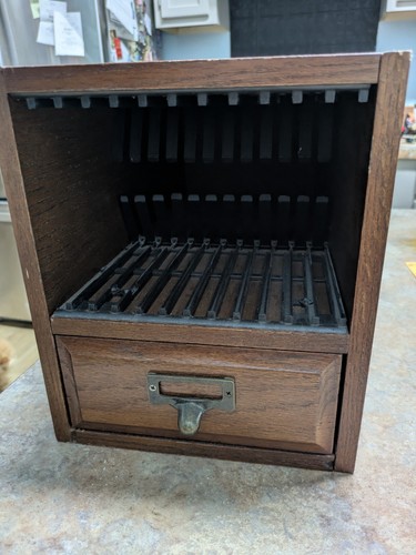 Vintage oak wood storage - vintage, cd