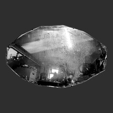 Art Deco Distressed Glass Decagon Bevel Glass Wall Mirror 1930s