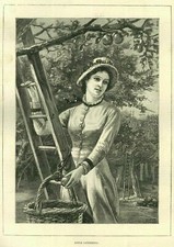 YOUNG LADY GATHERING PICKING
