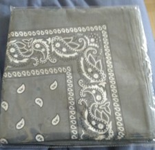 PAISLEY BANDANA MOUTH PROTECTION HEADBAND  WEAR WRAP BAND SCARF NECK (Dark Grey)