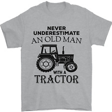 Old Man With a Tractor Driver Farmer Farm Mens T-Shirt 100% Cotton