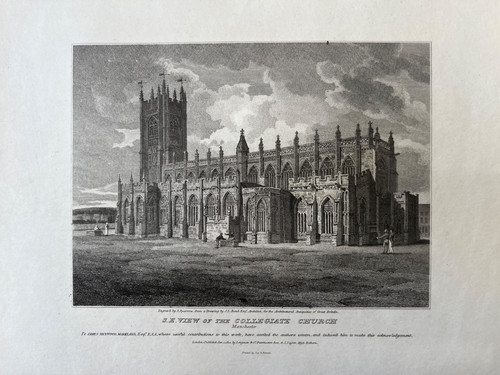 1810 antique print manchester - antique,