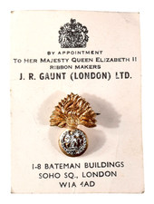 Vintage Old Royal Regiment Of Fusiliers RRF Gilt Metal Sweetheart Brooch Badge