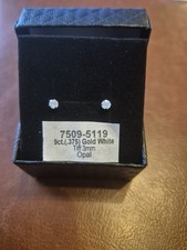 Studex 9ct White Gold Tiff With Opal Stone Stud