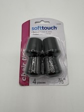 SoftTouch Chair Tips  Black, Reduce Friction/Noise/Wear 7/8" New (7/8 Inch)