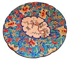 LONGWY ENAMELS SMALL PLATE SHAPE 3301 DECOR 792 HAND RAISED DIAMETER 25.50 CM