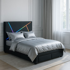 Double Faux Leather Bed Frame