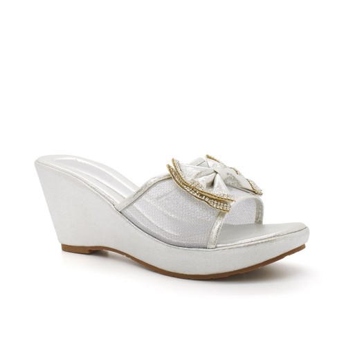 Women diamante bow wedge mule - women,