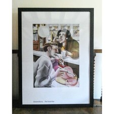 Vintage Edward Burra The Snack Bar Large 1930s Framed Art Print Wall Decor