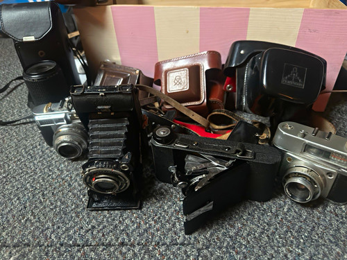 Five old cameras camera - old,