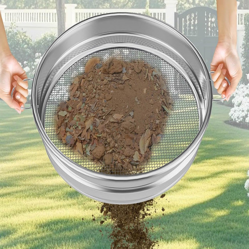 Large soil sifter with - large,