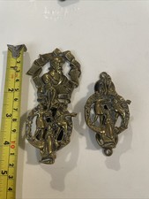 VINTAGE / ANTIQUE BRASS CHARLES DICKENS DOOR KNOCKER - (Peerage England) X 2