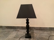 Black wooden table lamp