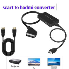 Portable SCART To HDMI Converter Cable Audio Video Adapter SCART DVD For HD TV