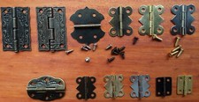 Pair Mini Metal Hinges Jewellery Box Dolls House Decorative Hinges With Screws