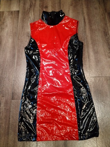 Red pvc bodycon dress for - red,