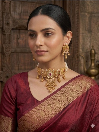 Indian gold plated - gold, kundan