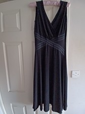 Sleeveless Dress V neck and back  East UK10 Black