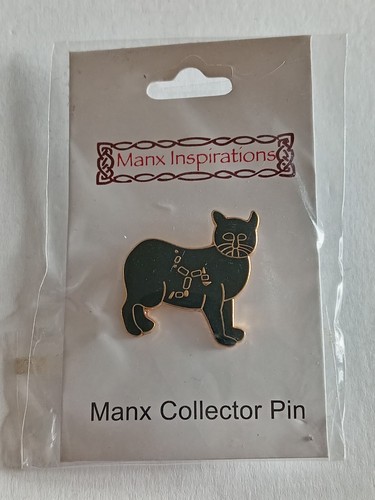 Manx cat enamelled pin badge - manx,