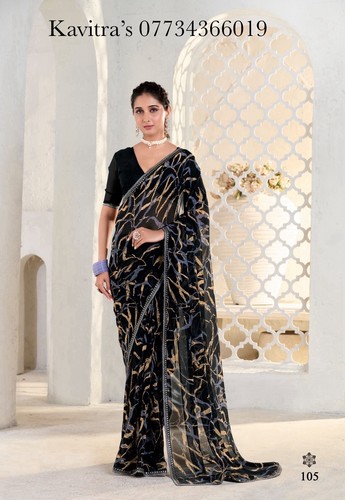 Saree indian georgette print - georgette,