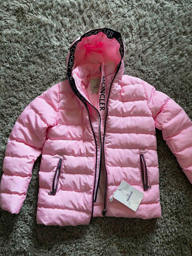 Moncler girls pink hooded down - moncler,