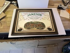 Vintage Jameson Irish Whiskey Bar Mirror Wood Frame Calvert Distillers NYC