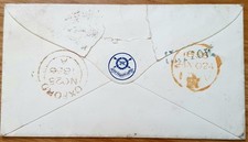 1856 Harrow straight line QV 1d school env 21 diamond pmk Exeter College Oxford