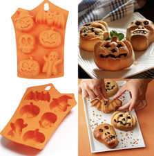 3D Halloween Pumpkin Ghost Face Bat Skull Cup Cake   Icing Chocolate Mould