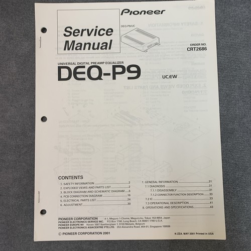 Pioneer deq service - pioneer, deq-p9