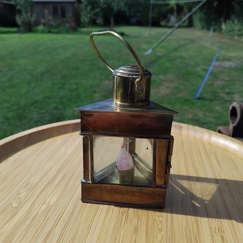 Small triangular brass candle - triangular,
