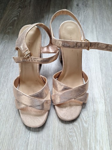 Ladies rose gold sandals - gold,