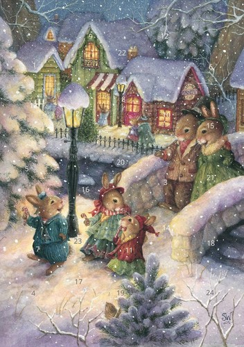 Christmas advent calendar card - christmas,