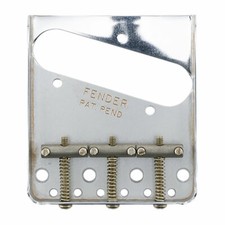 Fender Road Worn Telecaster Bridge with 3 Barrel Saddles (Aged/Relic Chrome)