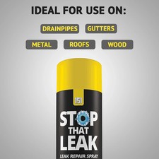 5x 151 Stop That Leak Repair Spray Piping Guttering Roof Sealer Black 400ml each